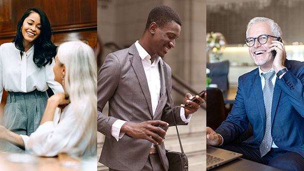 Collage of three professional services images